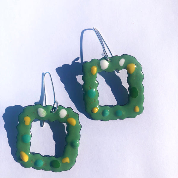 Square Squiggle Hoop Earrings