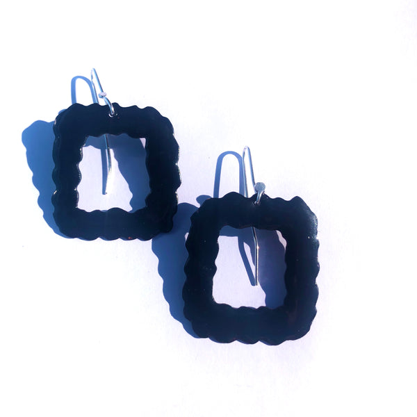 Square Squiggle Hoop Earrings