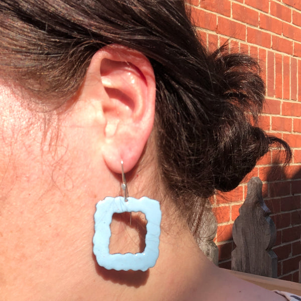 Square Squiggle Hoop Earrings