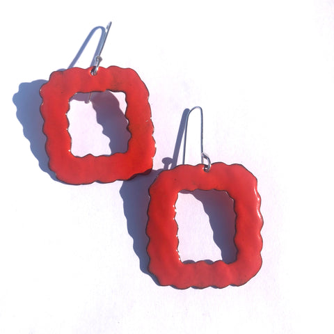 Square Squiggle Hoop Earrings