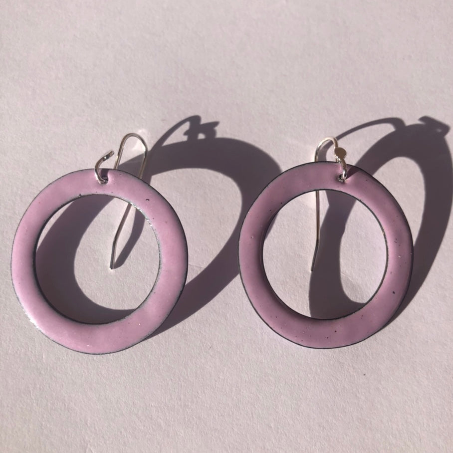 Pink Bright Hoop Earrings Large