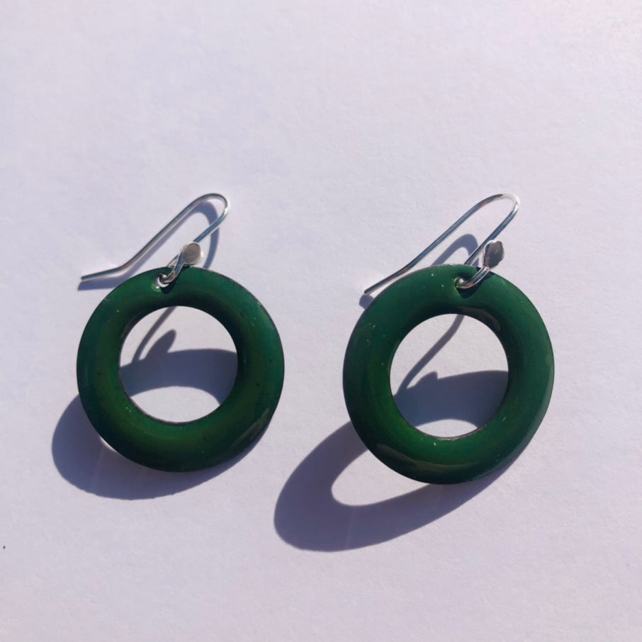 Avocado Green Bright Hoop Earrings Small