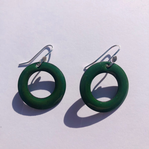 Avocado Green Bright Hoop Earrings Small