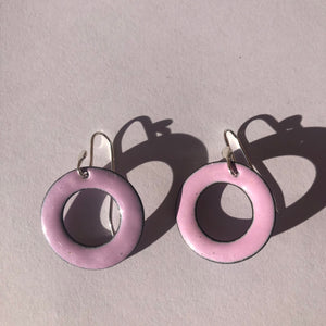 Pink Bright Hoop Earrings Small