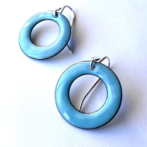 Baby Blue Bright Hoop Earrings Small