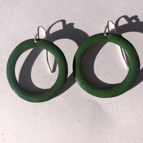 Avocado Green Bright Hoop Earrings Large