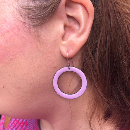 Denim Blue Bright Hoop Earrings Large